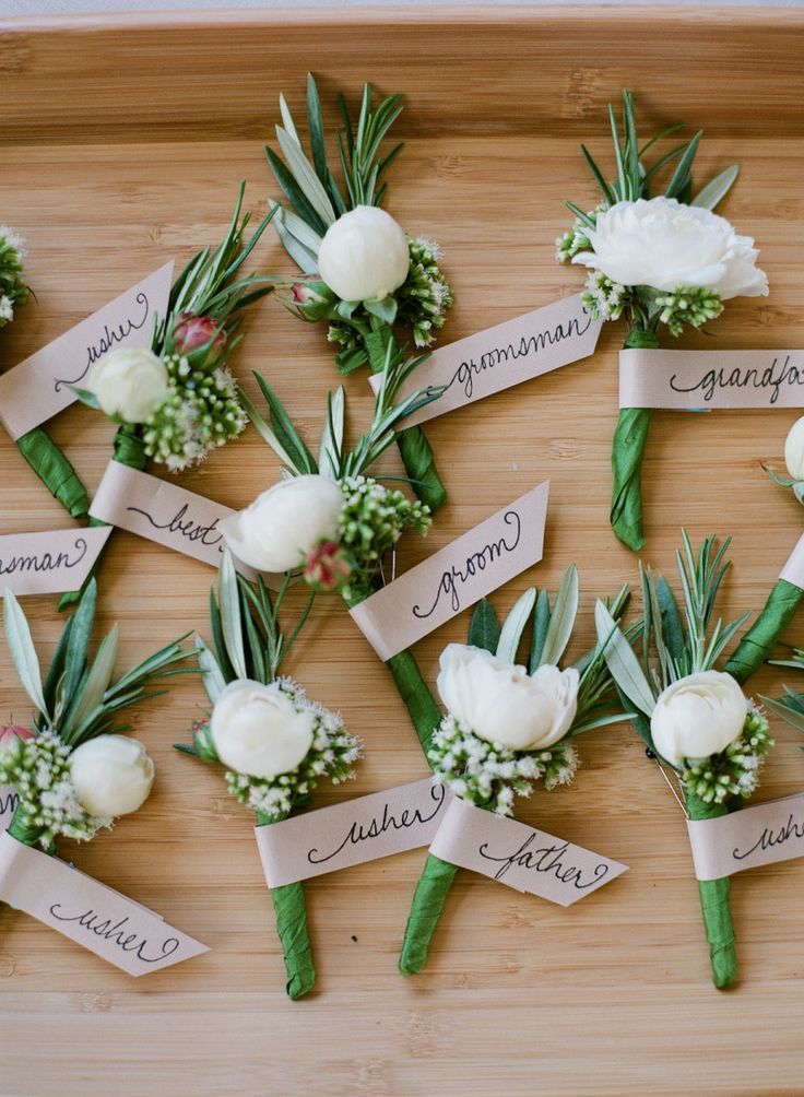 olive branch boutonnieres